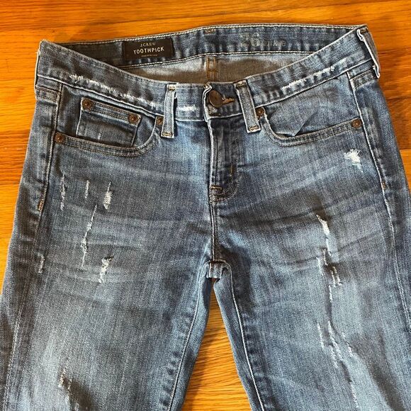 J CREW | distressed toothpick jeans 26 ankle - Picture 2 of 8